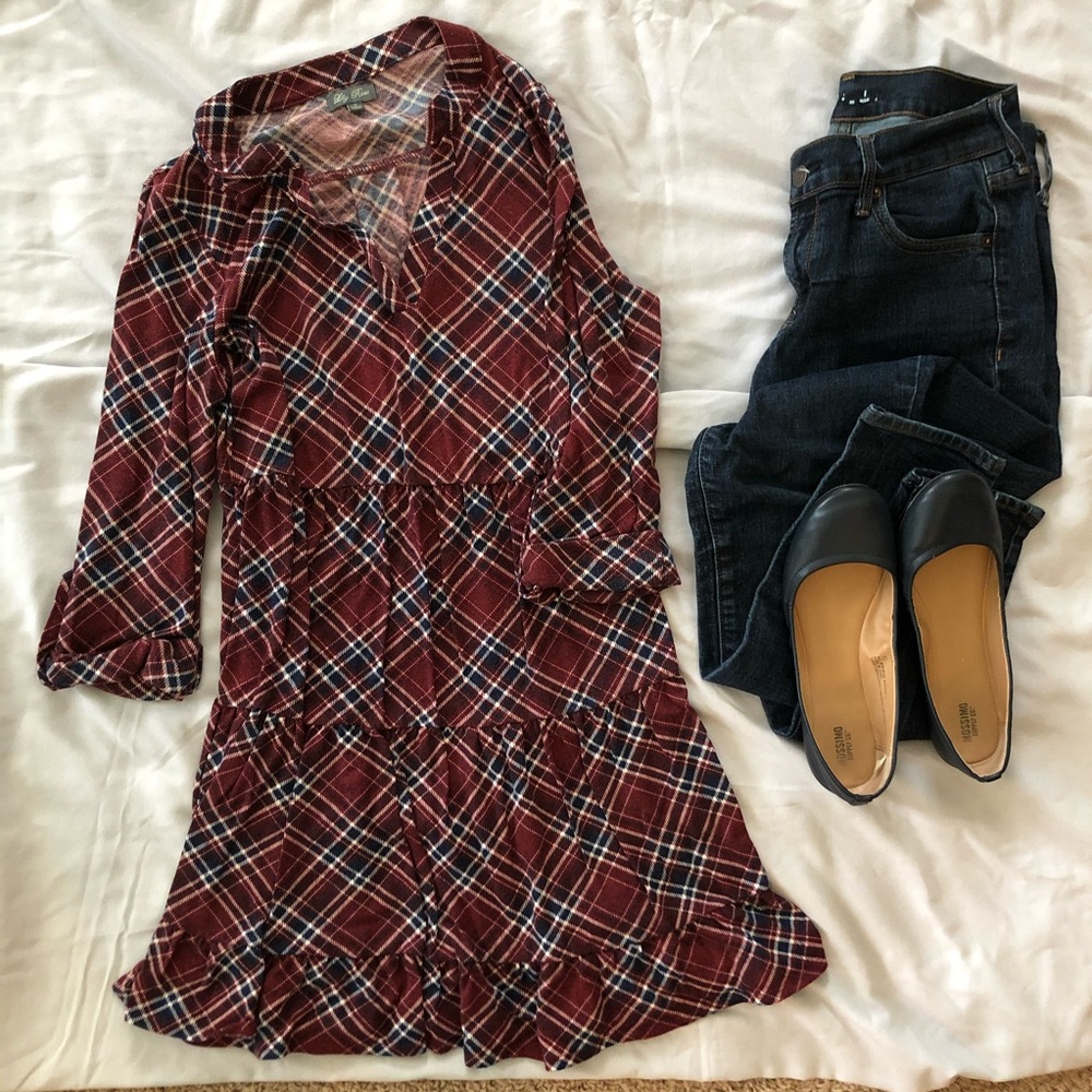 Plaid Ruffle Tunic